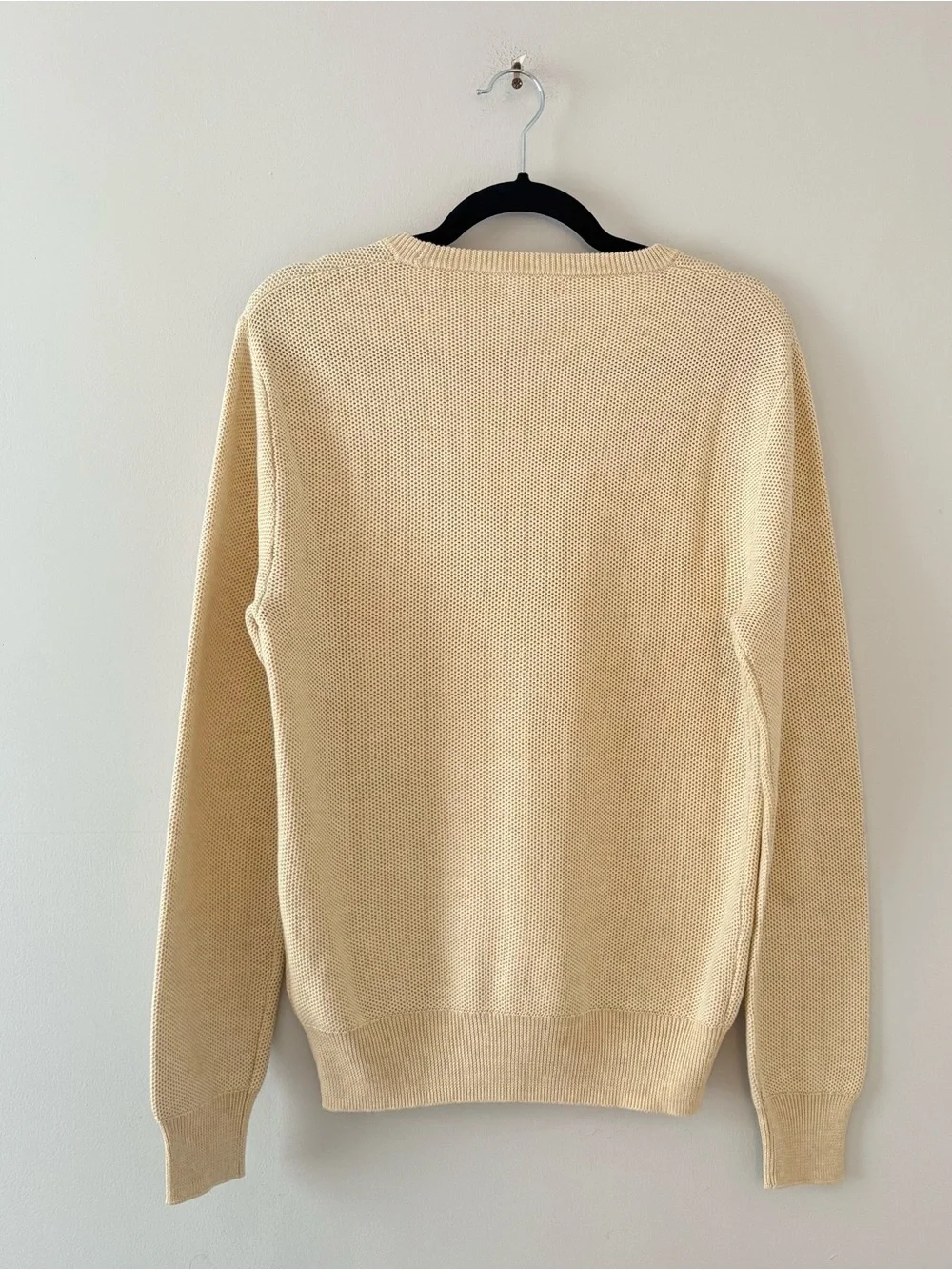 J. Crew NWT Silk Cotton-Blend Pique Sweater Crewneck Textured Knit Cream Tan